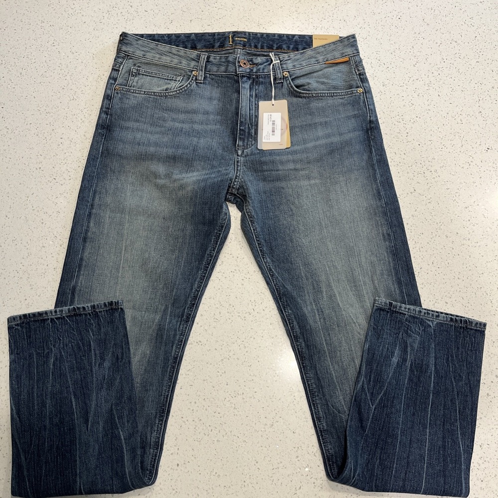 1 DENIM Men's 34‎ x 32 Slim Fit NWT Medium Wash Blue Denim Jeans The Natives